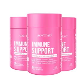 Natural Herbal Immune Defense Immunity Vitamins Supplement Booster And Mushroom Supplement With Lion's Mane, Reishi, Chaga, Cordyceps, Turkey Tai (Option: Immune Support-60Count 3Packs)