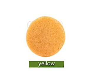 Konjac Sponge For Washing Face Round Konjac Konnyaku Sponge Facial Cleansing Exfoliator Bathing Puff Face Wash Puff (Option: Yellow)