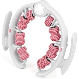 Anti-Cellulite Massage Roller Lymphatic Drainage Deep Tissue Fascia Blaster Muscle Roller For Legs Buttocks Body Sculpting Skin Smoothing Massage Tool (Option: Whit and pink)