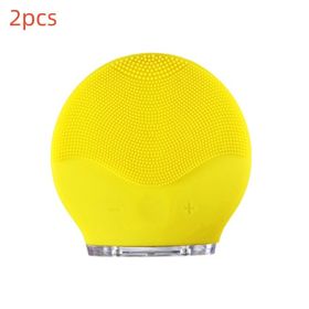 Electric waterproof silicone cleansing instrument (Option: Yellow 2pcs)