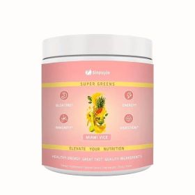 Super Greens Powder Miami Vice Flavor 255g Natural Daily Greens Supplement Supports Energy Digestion Immunity Bloating Relief (Option: 01)