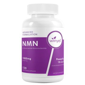 WINYEL Cellular Energy Complex Per Serving, 10-in-1 Formula, Zero Filler, With Vitamin C, Resveratrol, CoQ10, TMG, Quercetin & Glutathione Capsules (Option: 1 Pack)